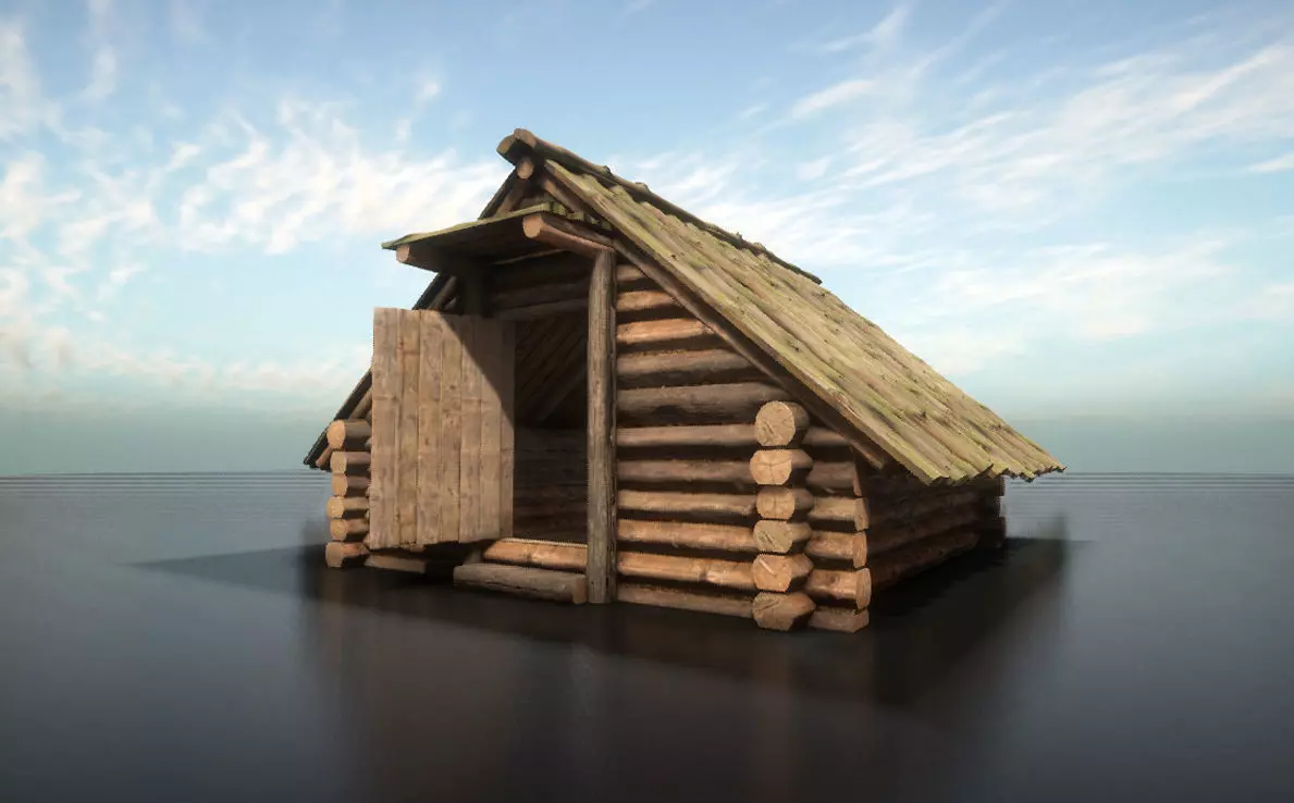 Forest Hut Low-poly 3D model_0