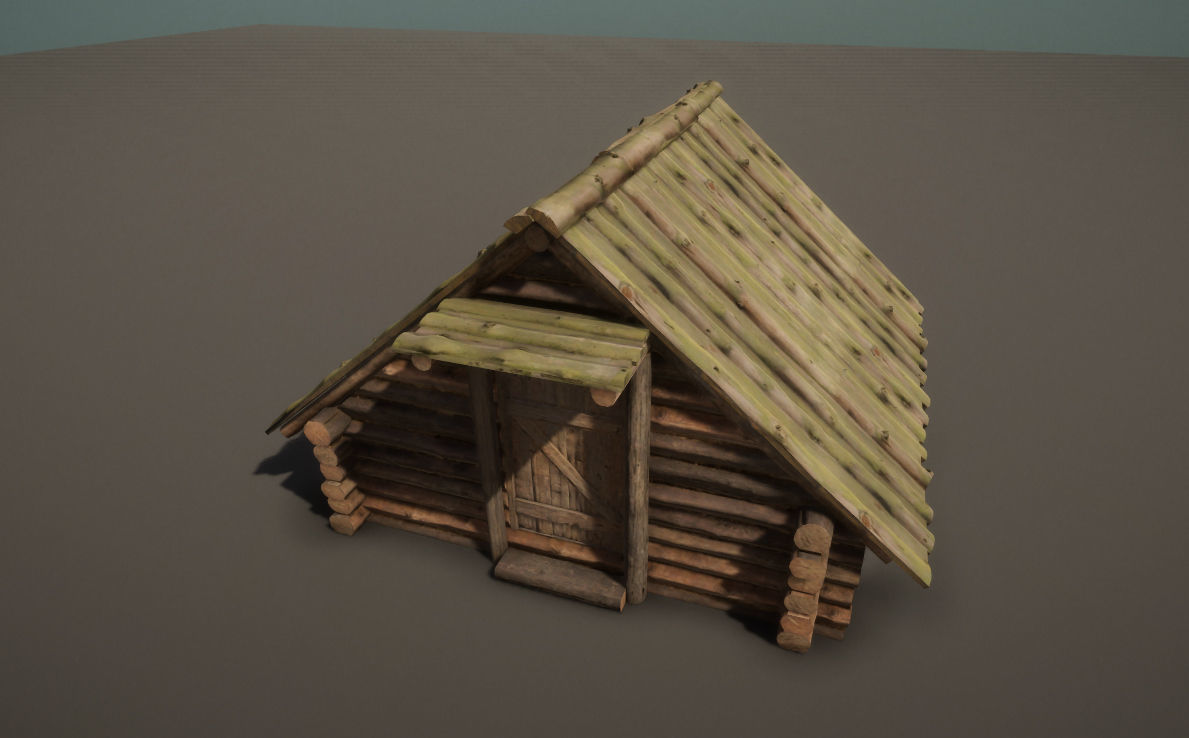Forest Hut Low-poly 3D model_4