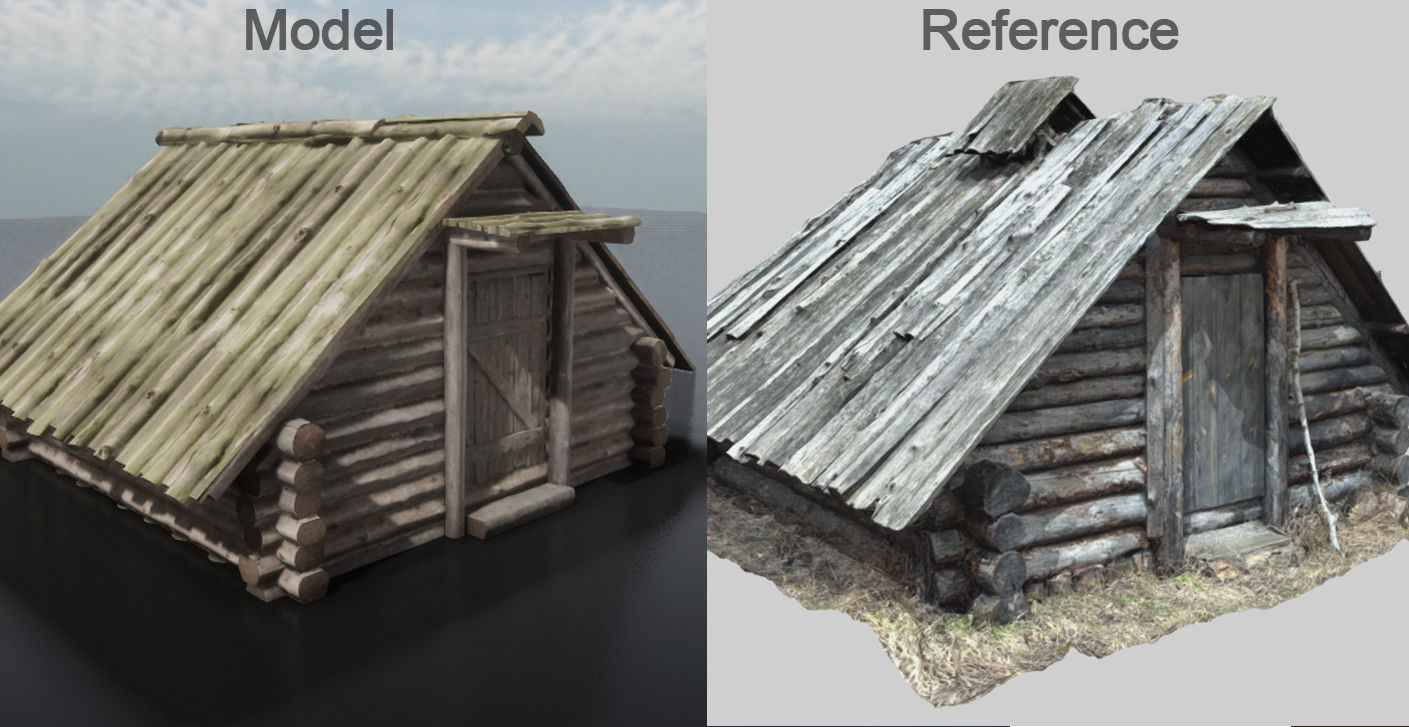 Forest Hut Low-poly 3D model_2