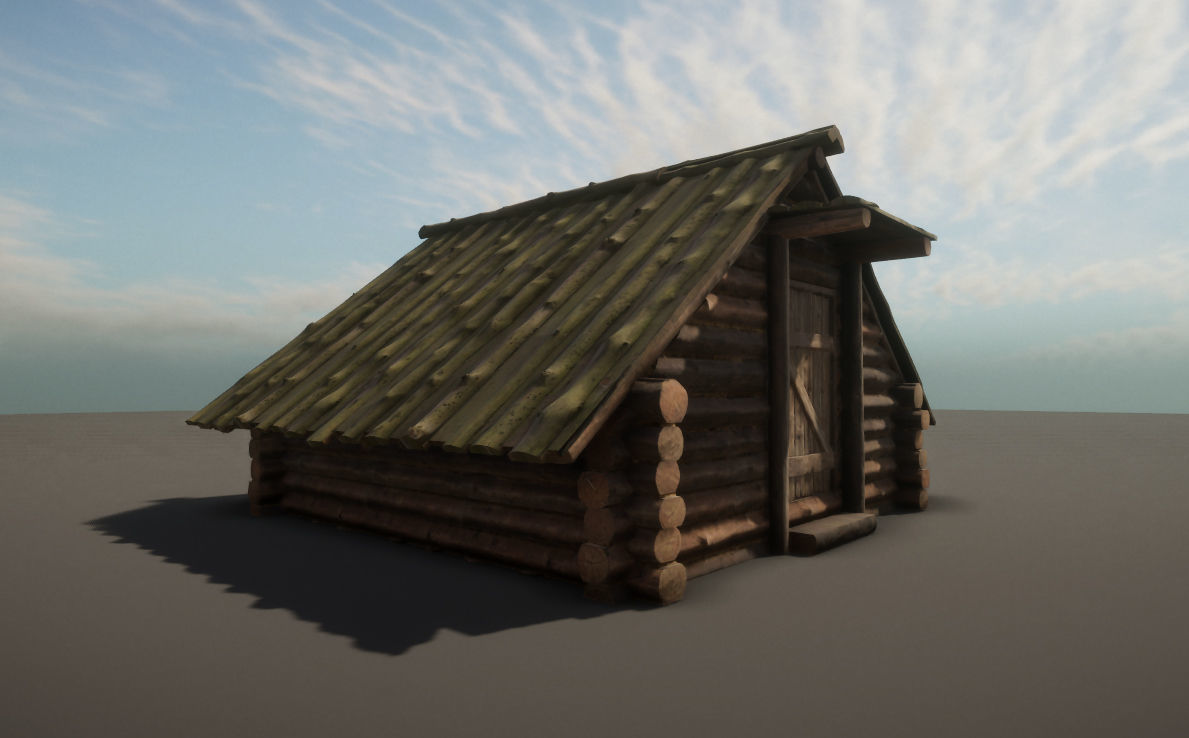 Forest Hut Low-poly 3D model_3