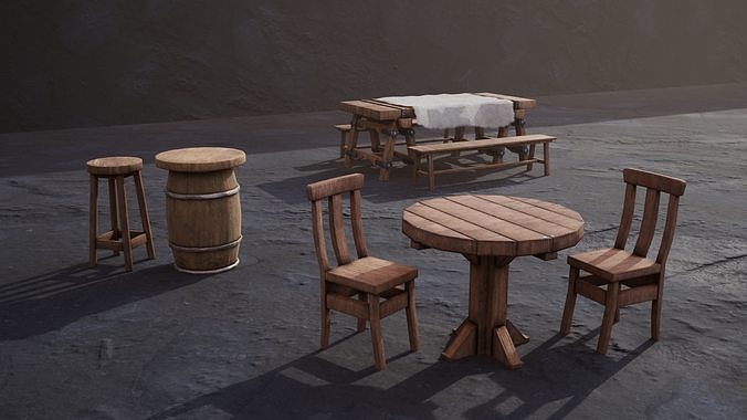 Medieval Tavern Asset 1 Low-poly 3D model