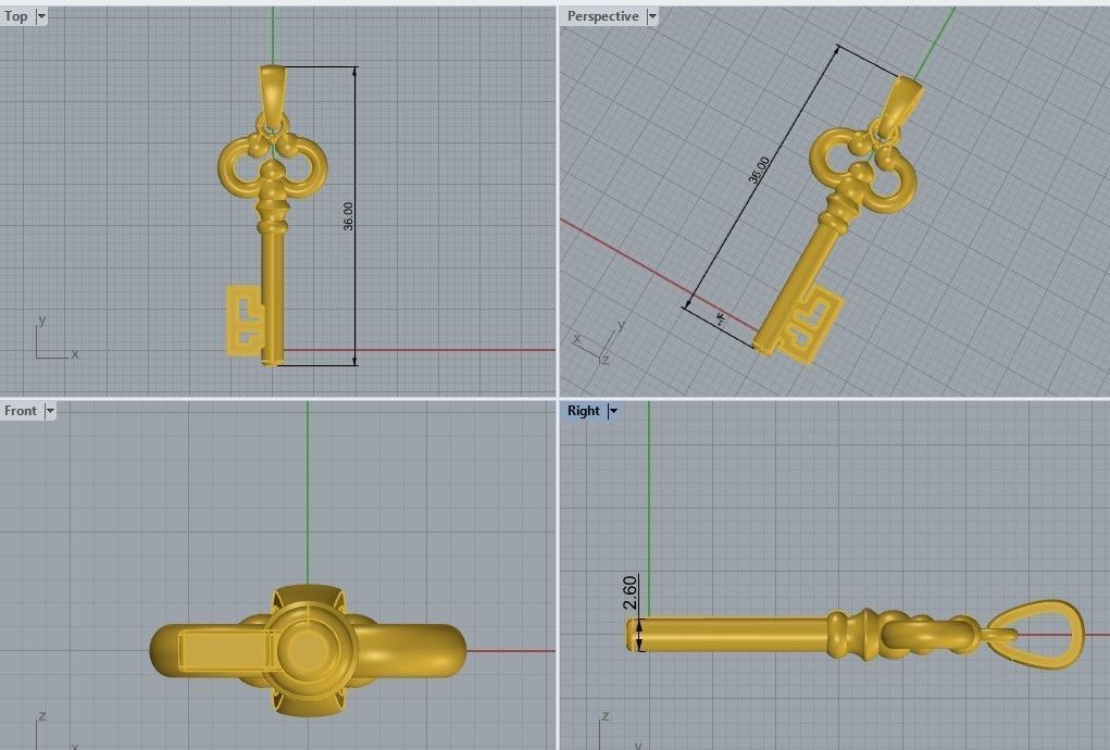 Key 3D model 3D print model_4