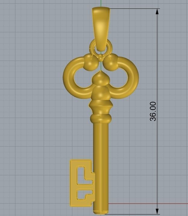 Key 3D model 3D print model_3