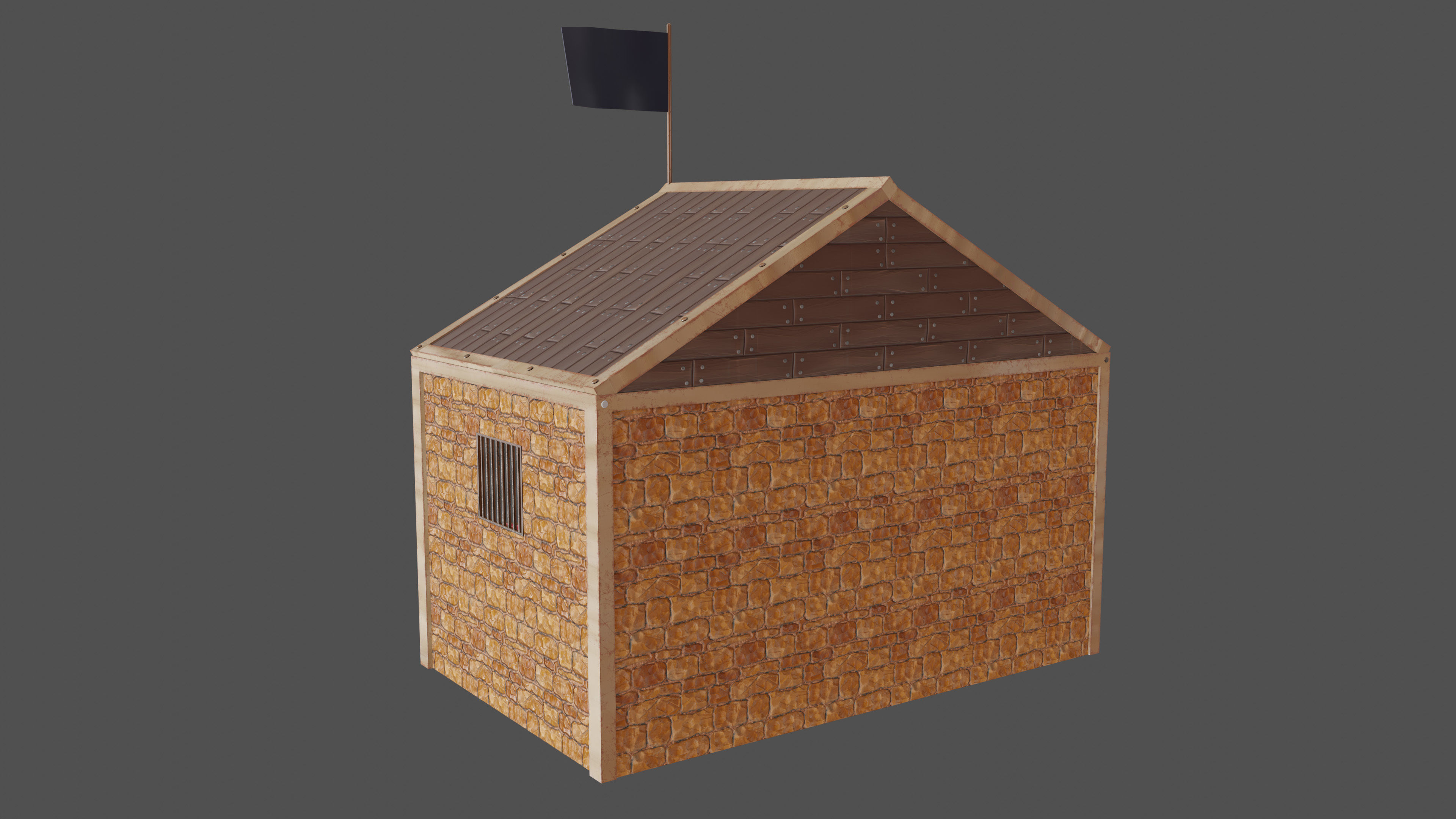 Stylized medieval hunting workshop Low-poly 3D model_5