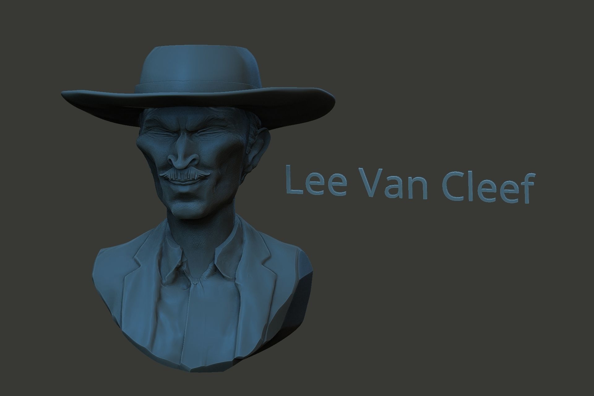 Lee Van Cleef stylized model     3D print model_7