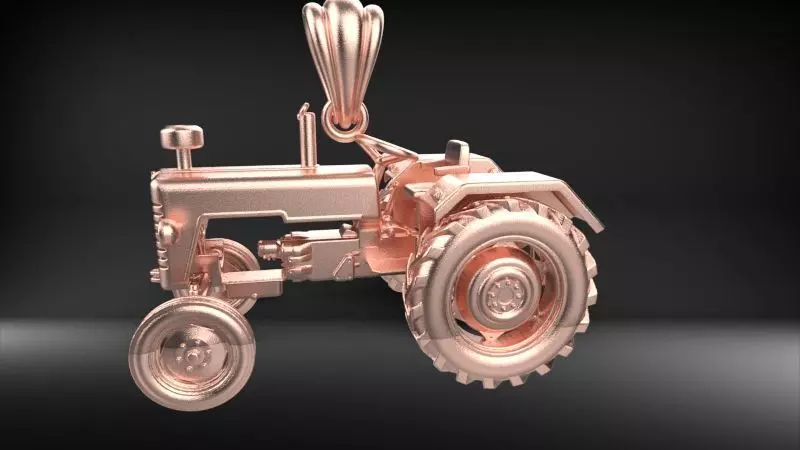 Tractor Necklace Charm Pendant Farm Jewelry 3D print model