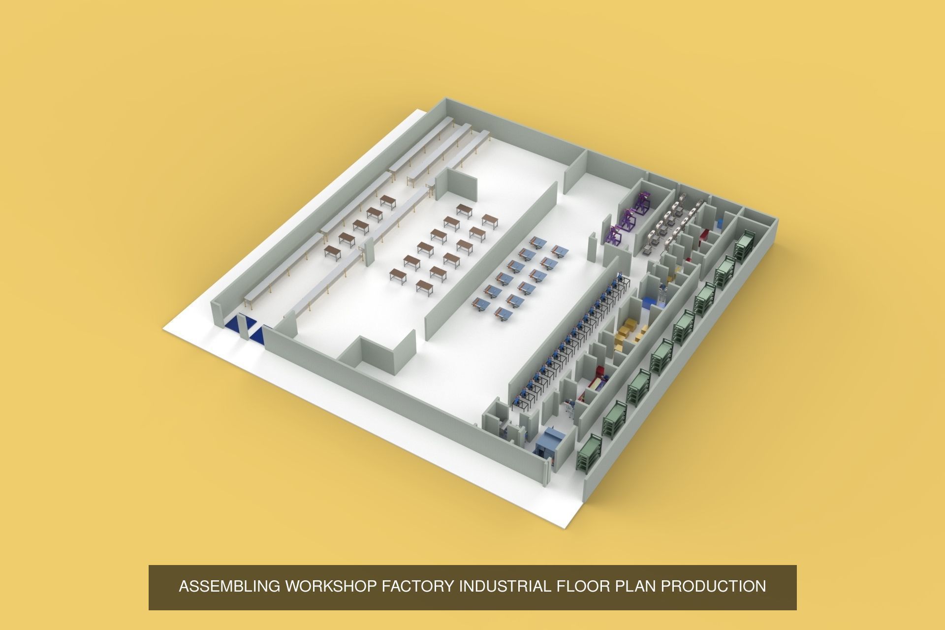 ASSEMBLY WORKSHOP LINE FACTORY INDUSTRIAL PRODUCTION PACK 3D Model Collection_5