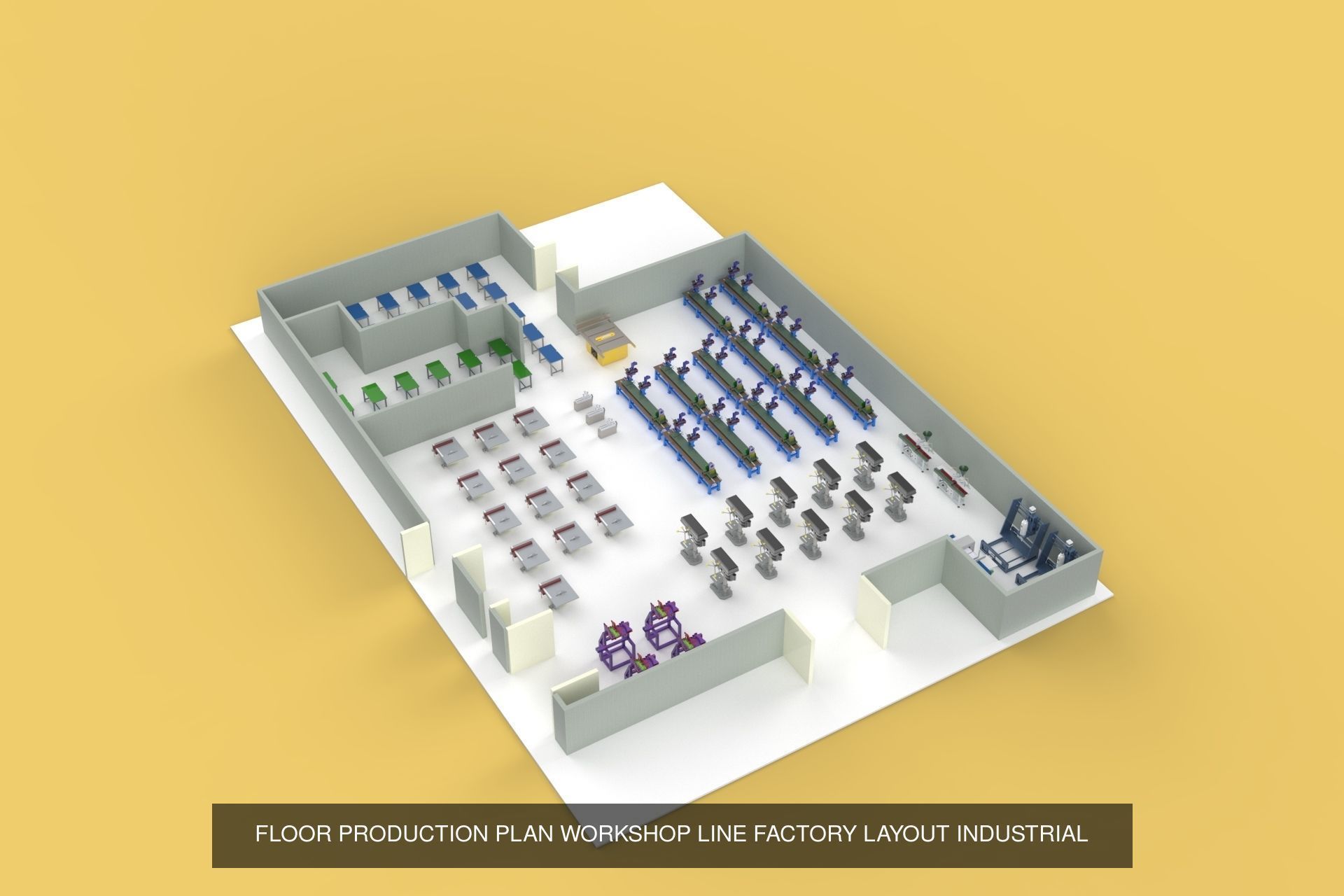 ASSEMBLY WORKSHOP LINE FACTORY INDUSTRIAL PRODUCTION PACK 3D Model Collection_4