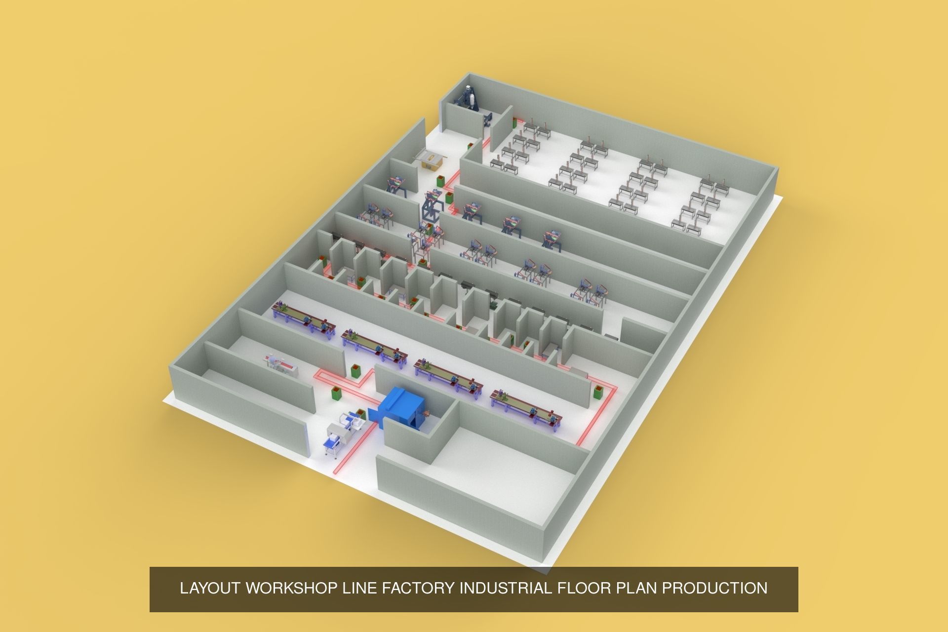 ASSEMBLY WORKSHOP LINE FACTORY INDUSTRIAL PRODUCTION PACK 3D Model Collection_1