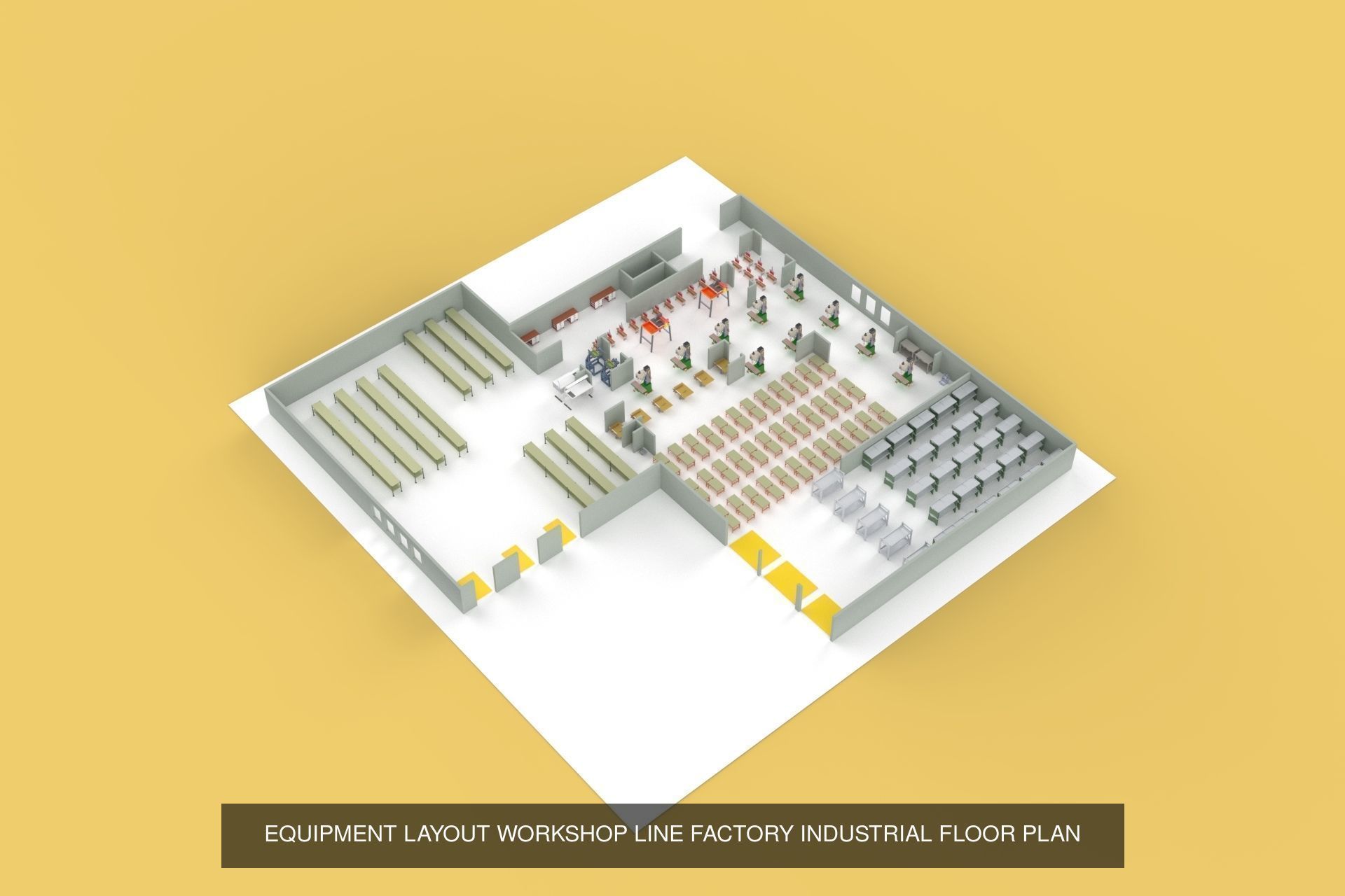 ASSEMBLY WORKSHOP LINE FACTORY INDUSTRIAL PRODUCTION PACK 3D Model Collection_2