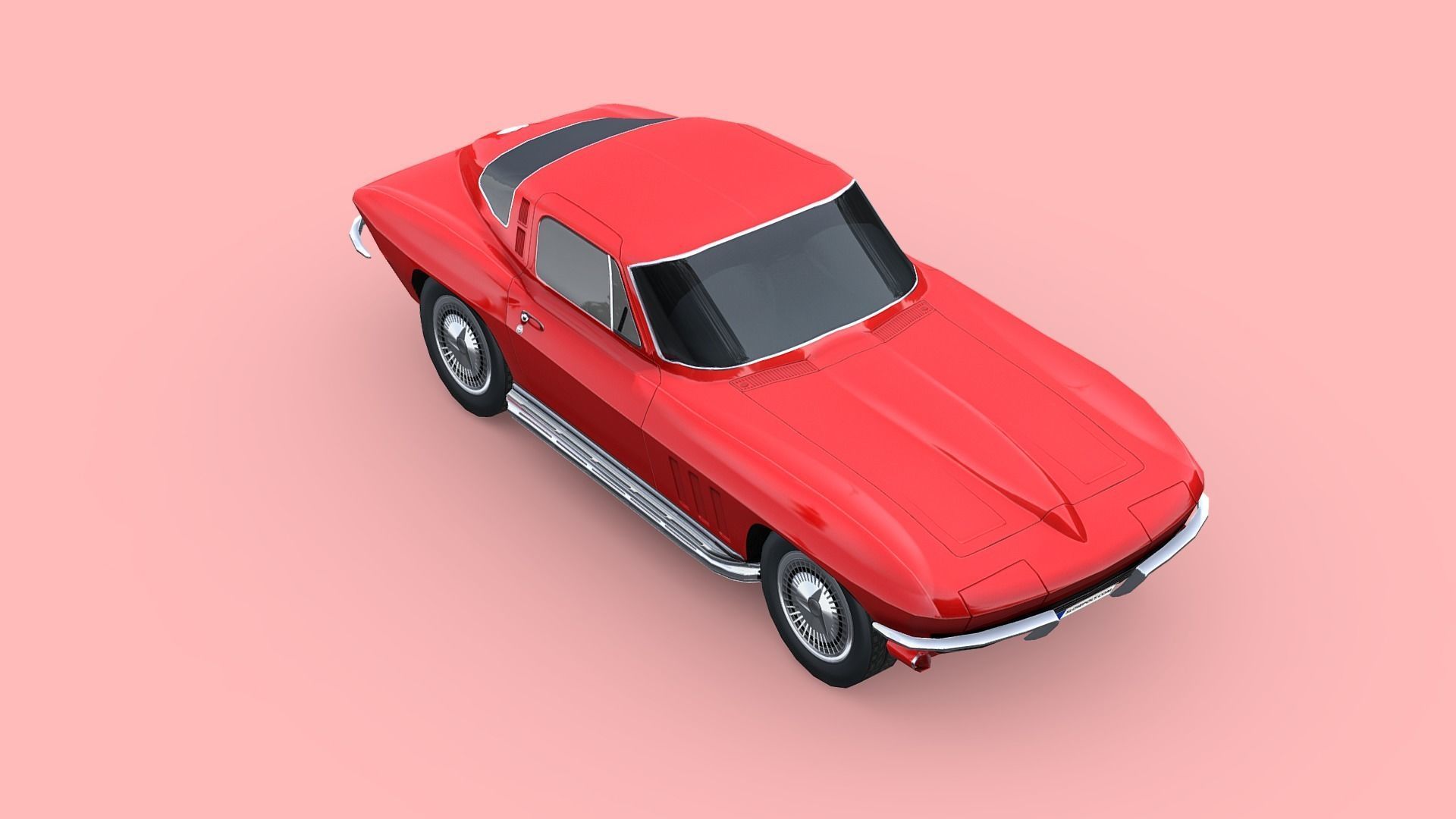 Chevrolet Corvette Sting Ray 1965 Low-poly 3D model_3