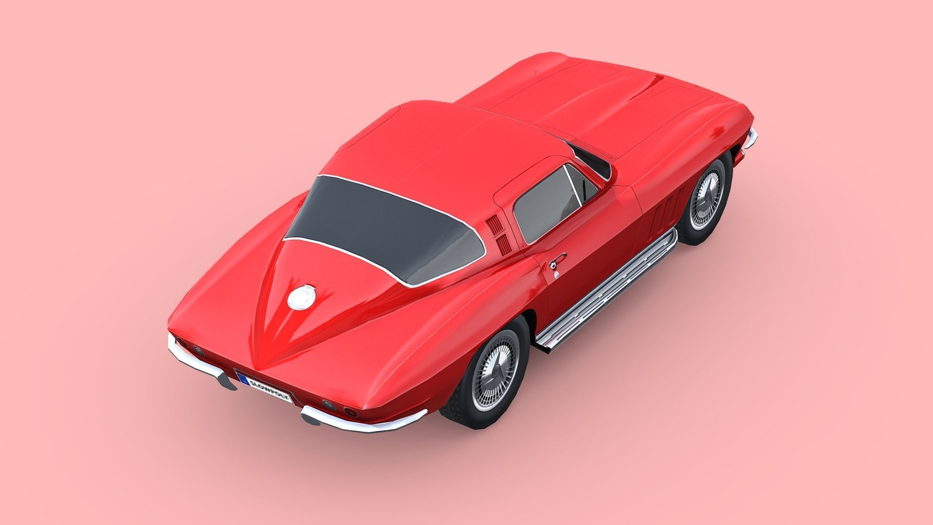 Chevrolet Corvette Sting Ray 1965 Low-poly 3D model_4