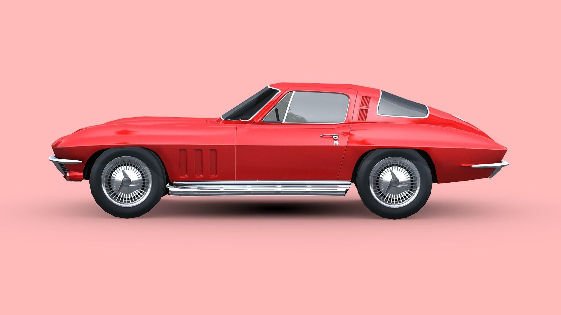 Chevrolet Corvette Sting Ray 1965 Low-poly 3D model_2