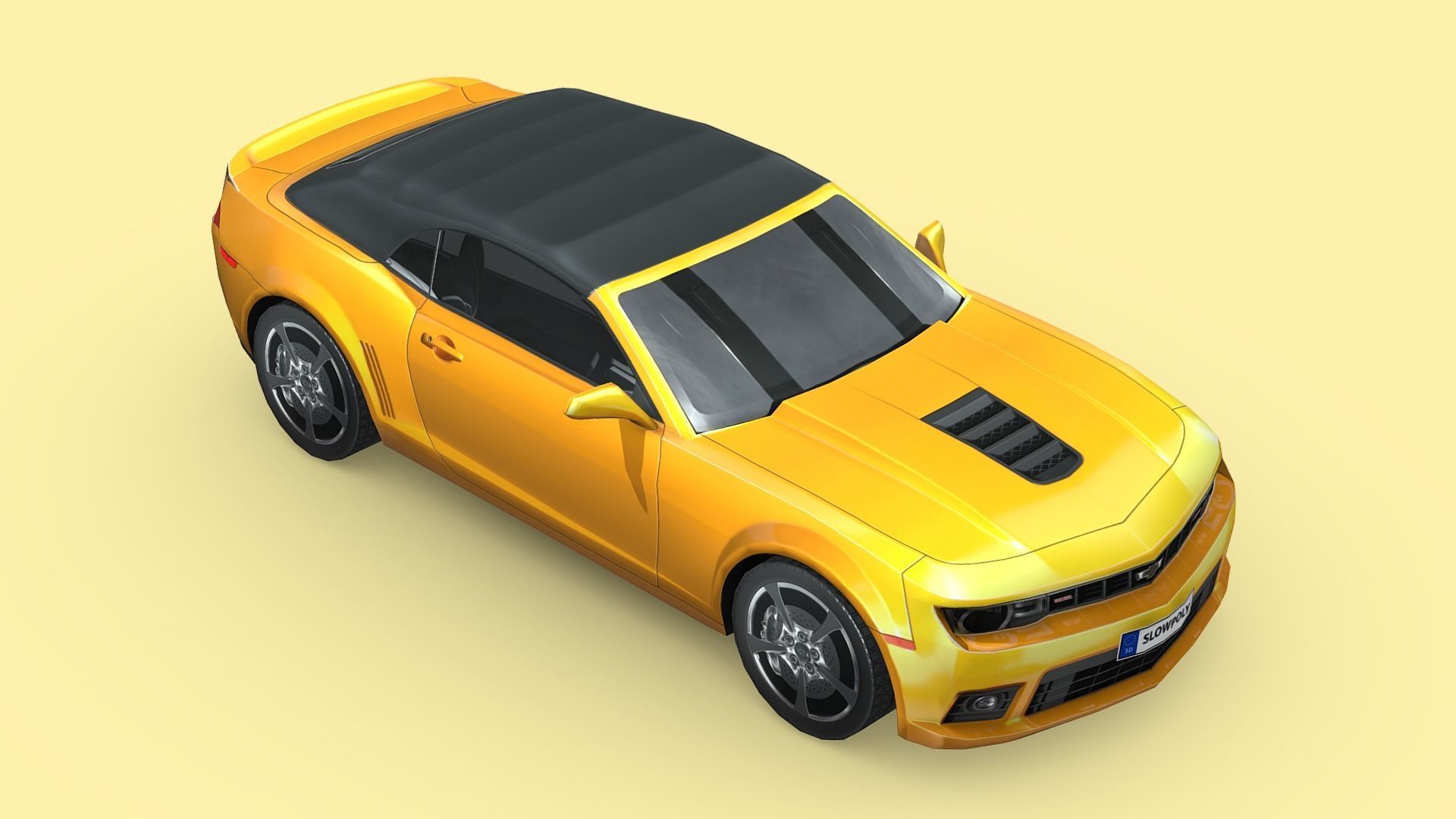 Chevrolet Camaro Convertible 2014 Low-poly 3D model_3
