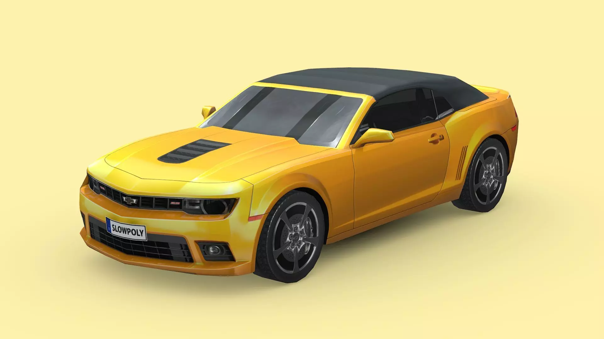 Chevrolet Camaro Convertible 2014 Low-poly 3D model_0