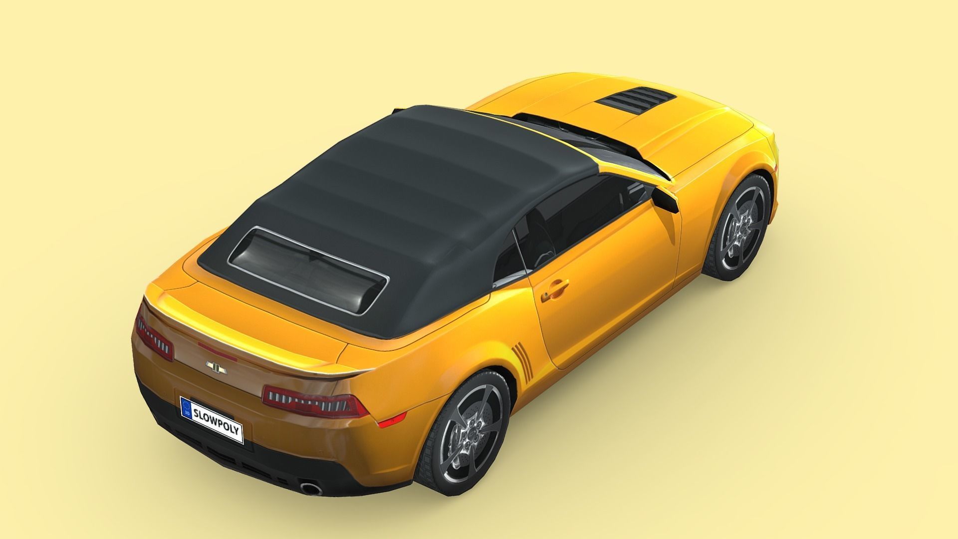 Chevrolet Camaro Convertible 2014 Low-poly 3D model_4