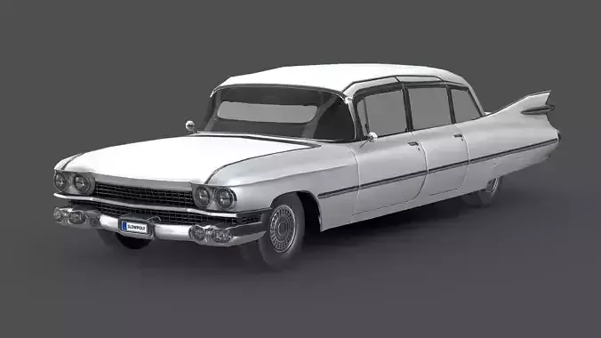 Cadillac Fleetwood 75 sedan 1959 Low-poly 3D model