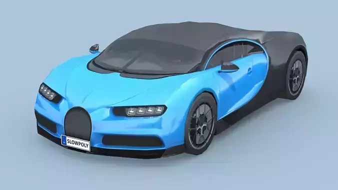 Bugatti Chiron Sport 2019 Low-poly 3D model