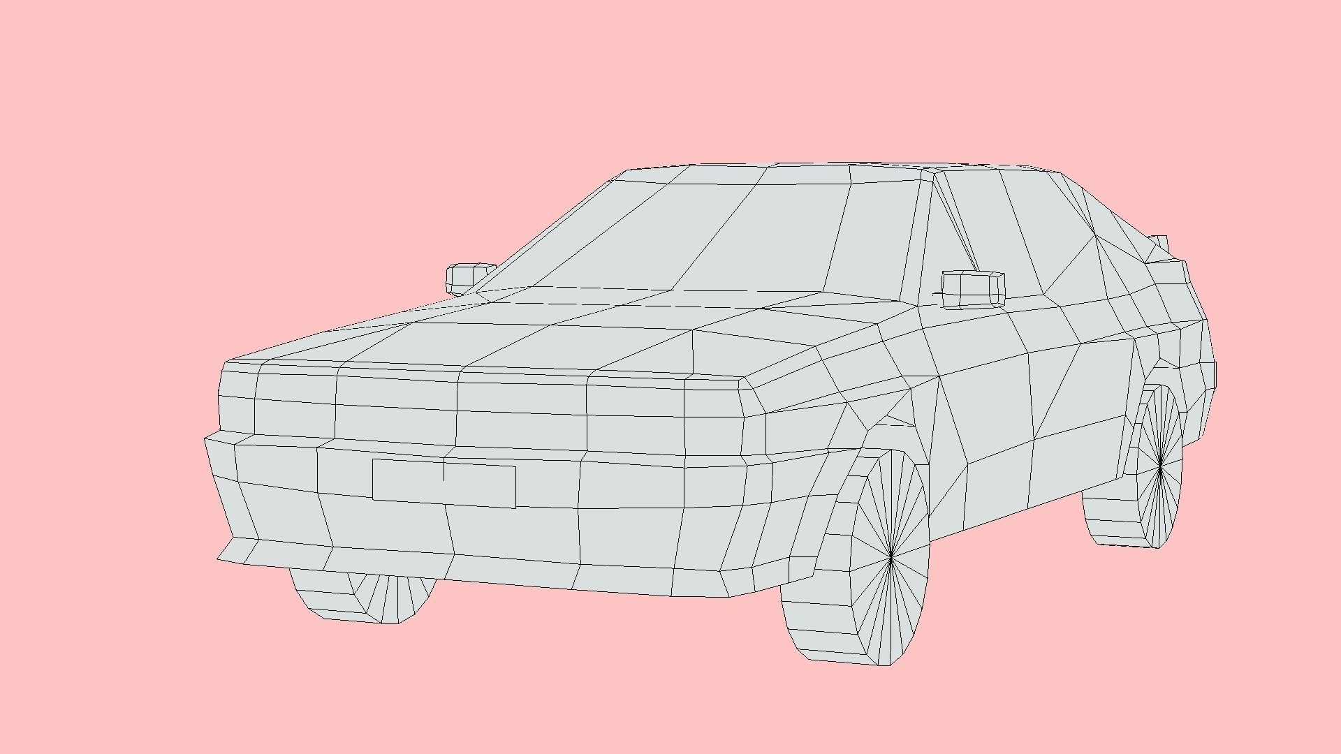 Audi Quattro 1980 Low-poly 3D model_5