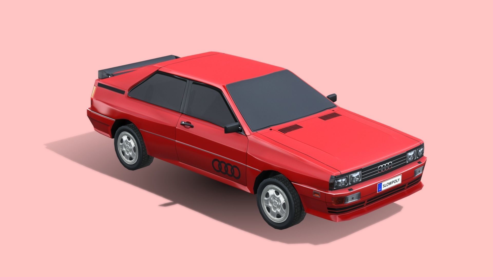Audi Quattro 1980 Low-poly 3D model_3