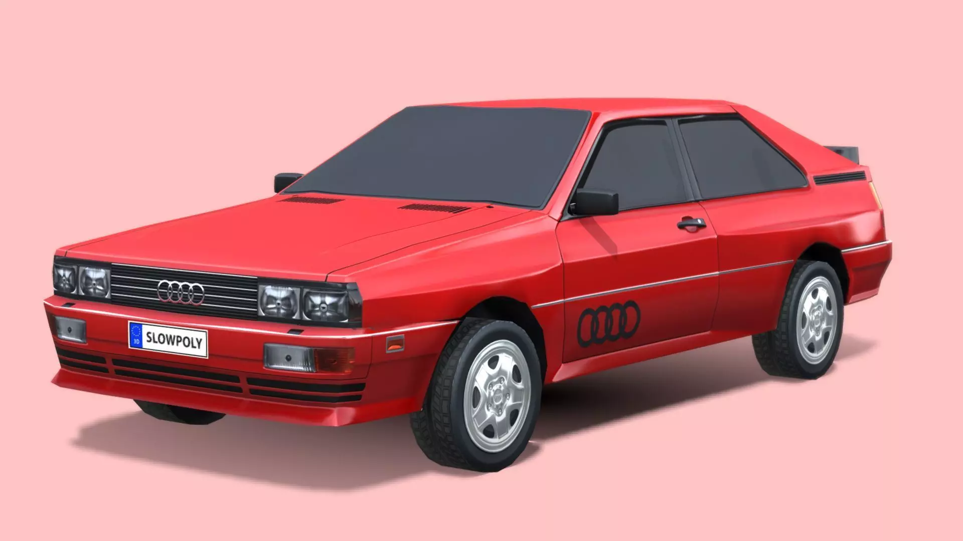 Audi Quattro 1980 Low-poly 3D model_0