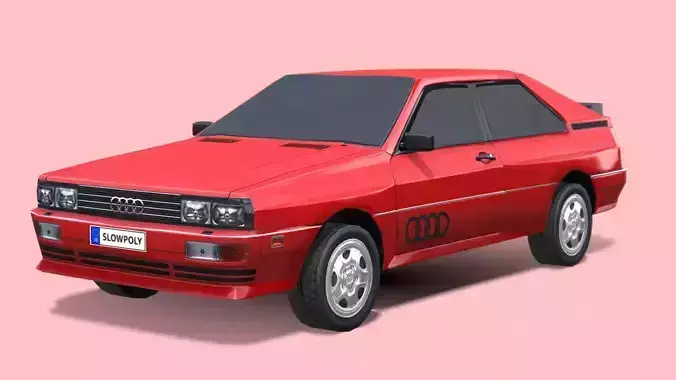 Audi Quattro 1980 Low-poly 3D model