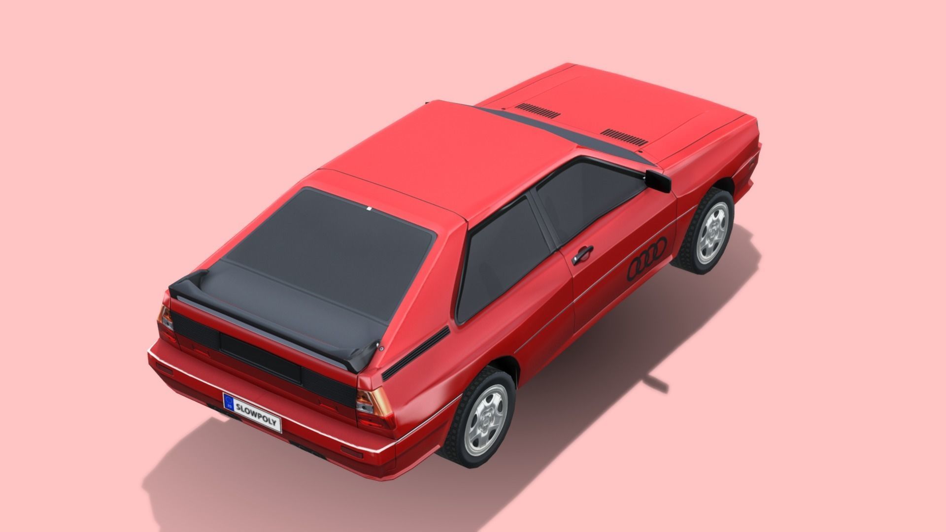 Audi Quattro 1980 Low-poly 3D model_4