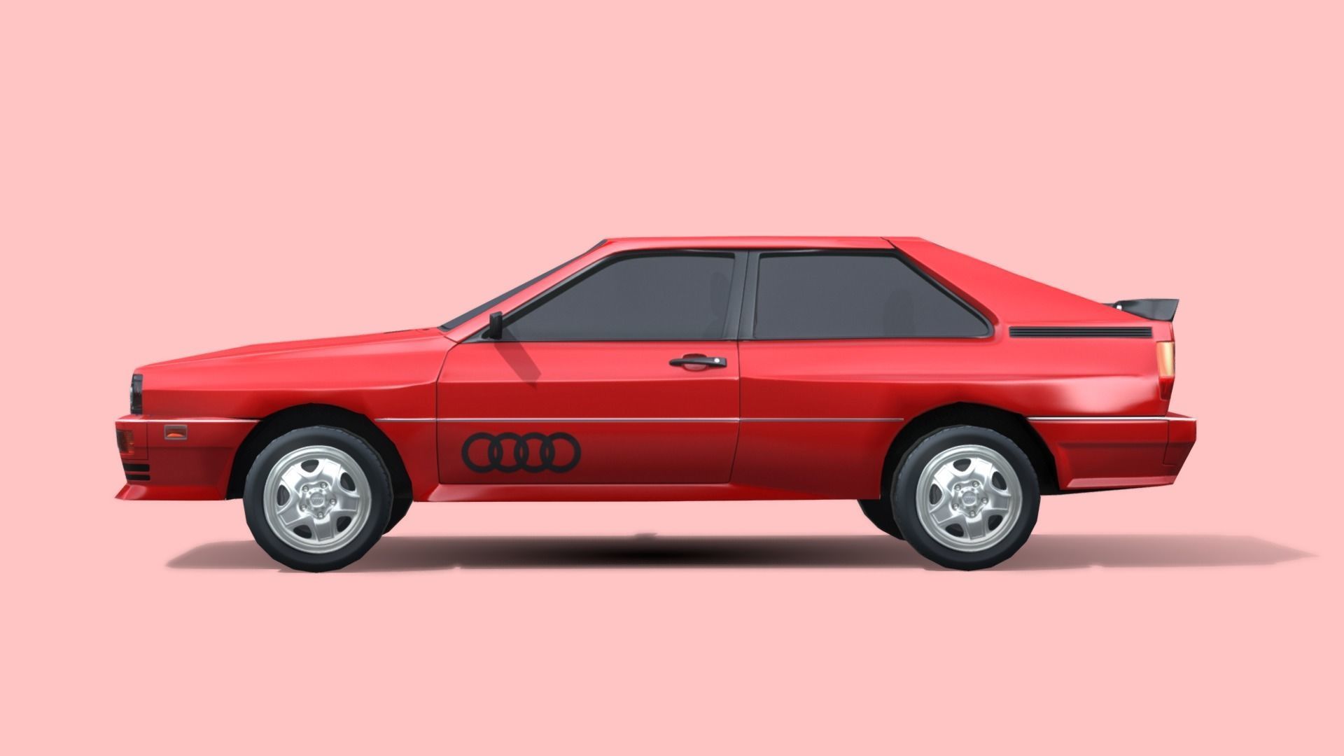 Audi Quattro 1980 Low-poly 3D model_2