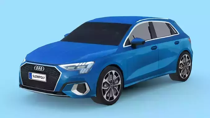 Audi A3 Sportback 2021 Low-poly 3D model