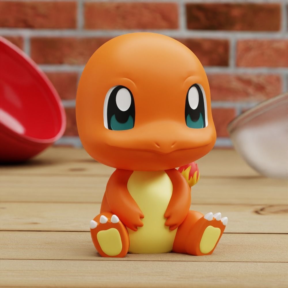 STARTER CHIBI 6 MODELS FANART BULBASAUR SQUIRTLE CHARMANDER  3D print model_6