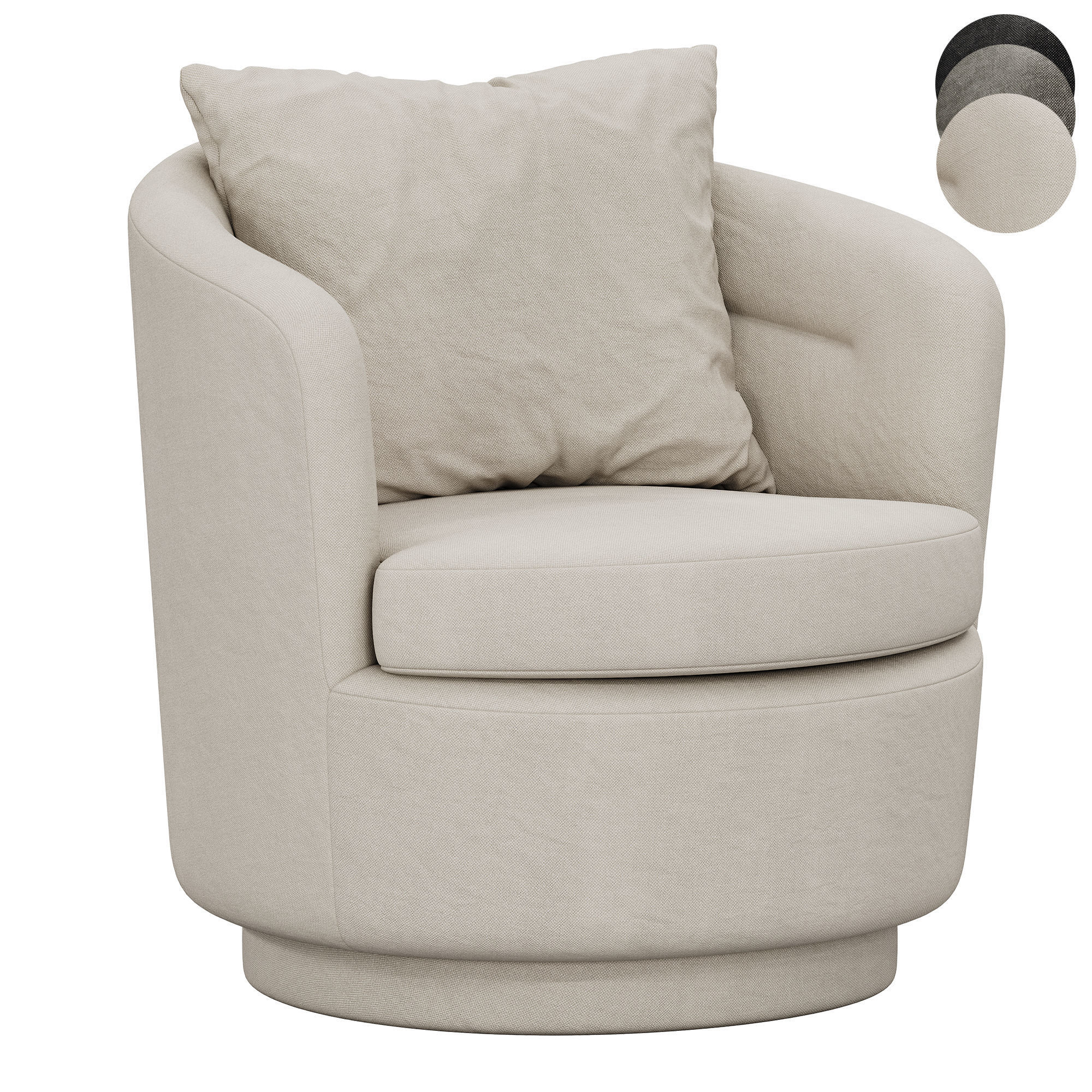 Viv Swivel Chair By westelm 3D model_5