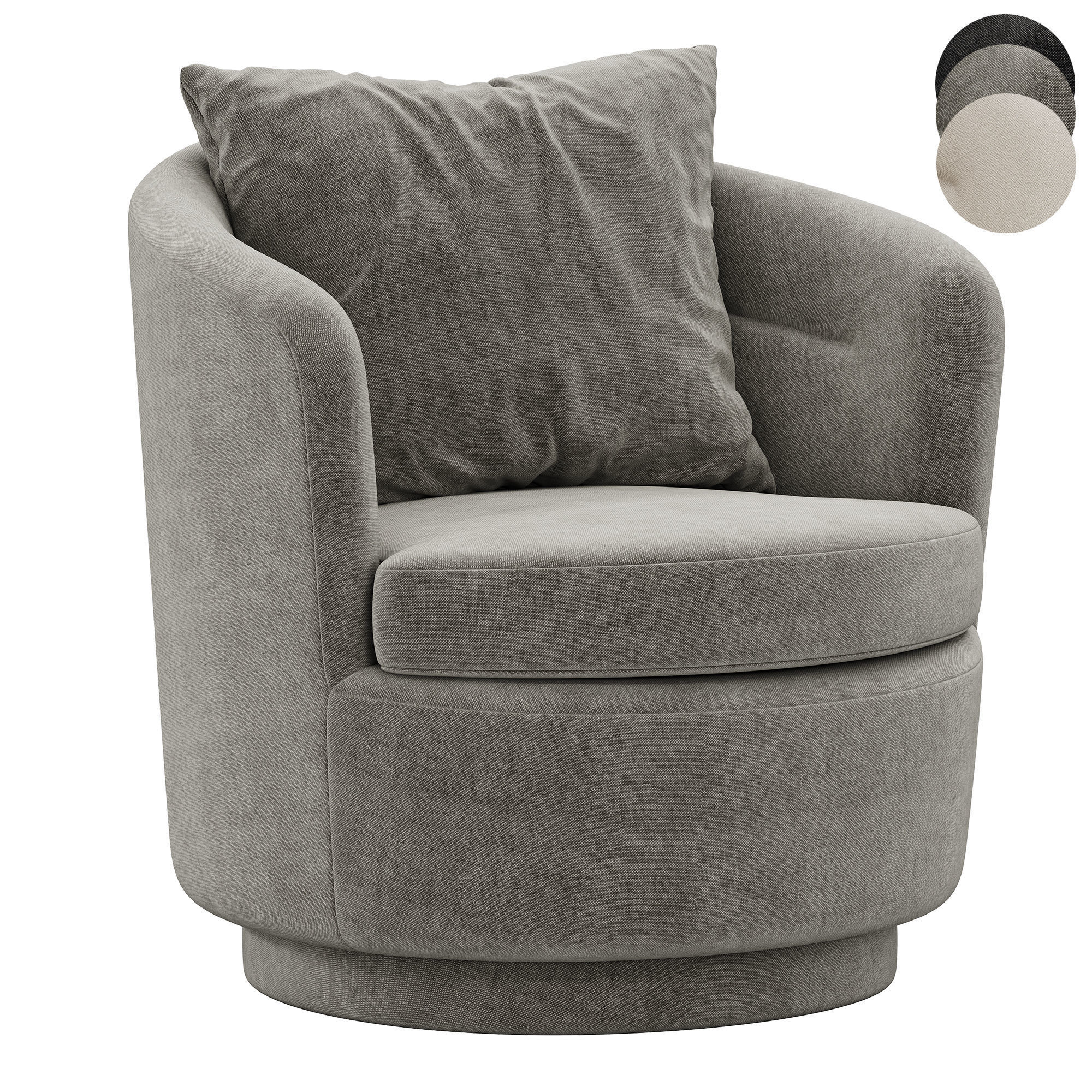 Viv Swivel Chair By westelm 3D model_2