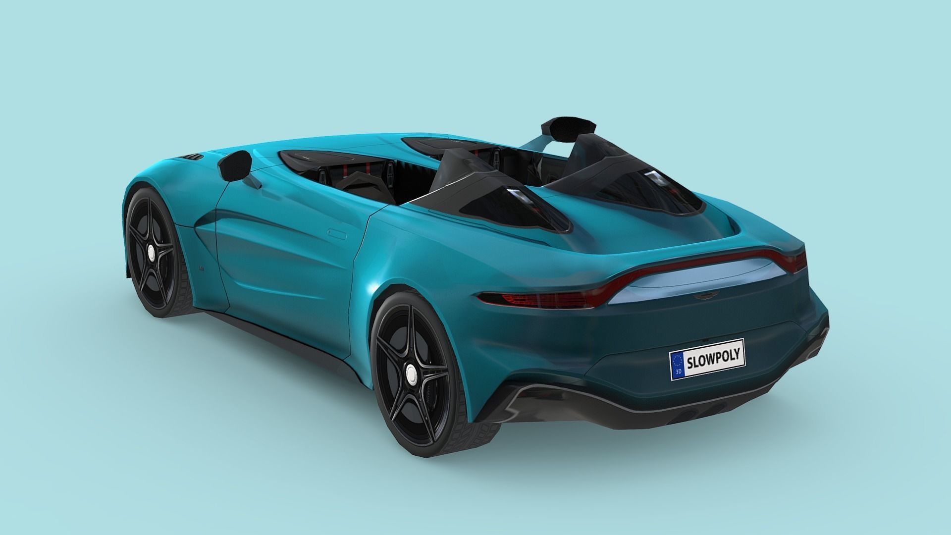 Aston Martin V12 Speedster 2021 Low-poly 3D model_1