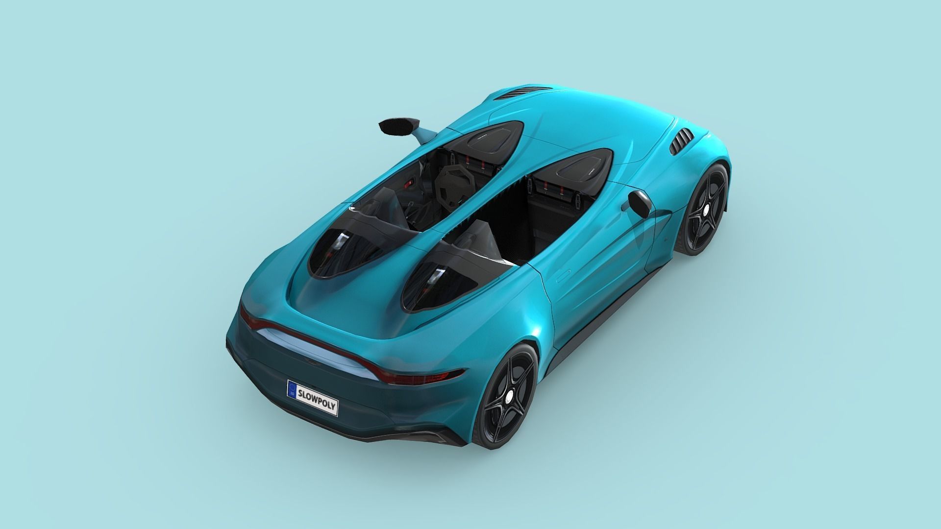 Aston Martin V12 Speedster 2021 Low-poly 3D model_4