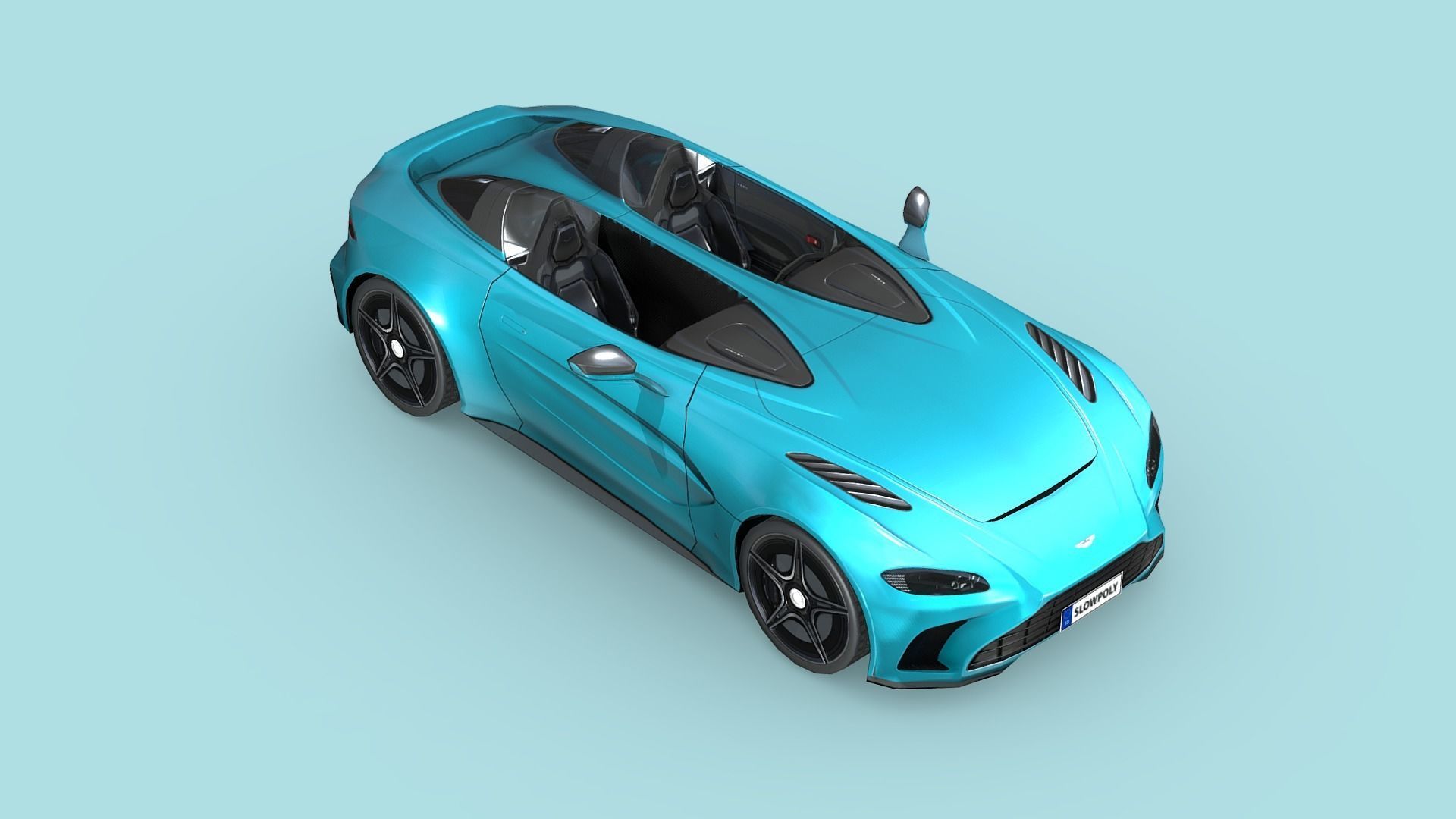 Aston Martin V12 Speedster 2021 Low-poly 3D model_3
