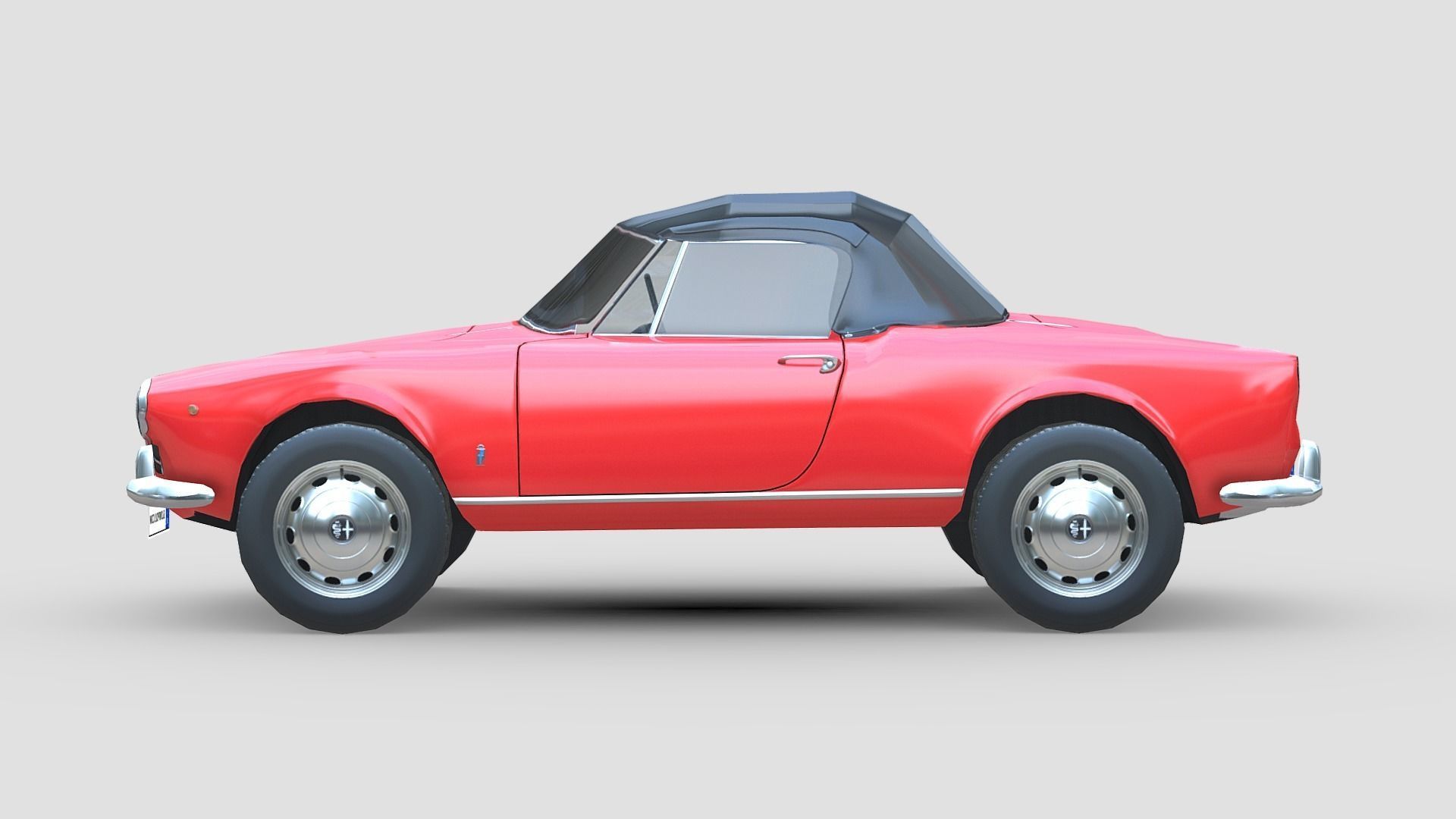 Alfa Romeo Giulietta Spider 1955 Low-poly 3D model_2