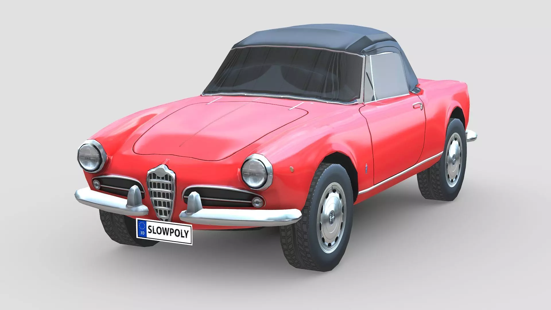 Alfa Romeo Giulietta Spider 1955 Low-poly 3D model_0