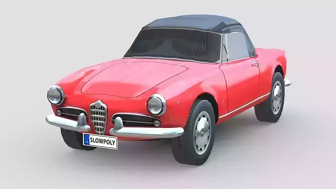 Alfa Romeo Giulietta Spider 1955 Low-poly 3D model