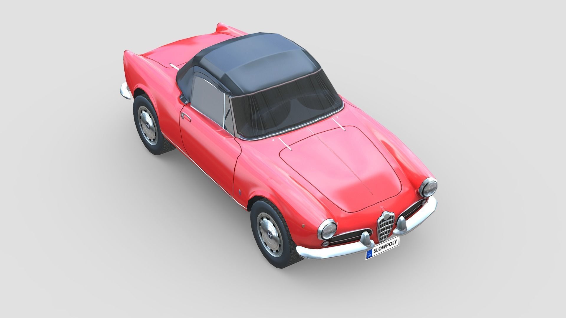 Alfa Romeo Giulietta Spider 1955 Low-poly 3D model_3