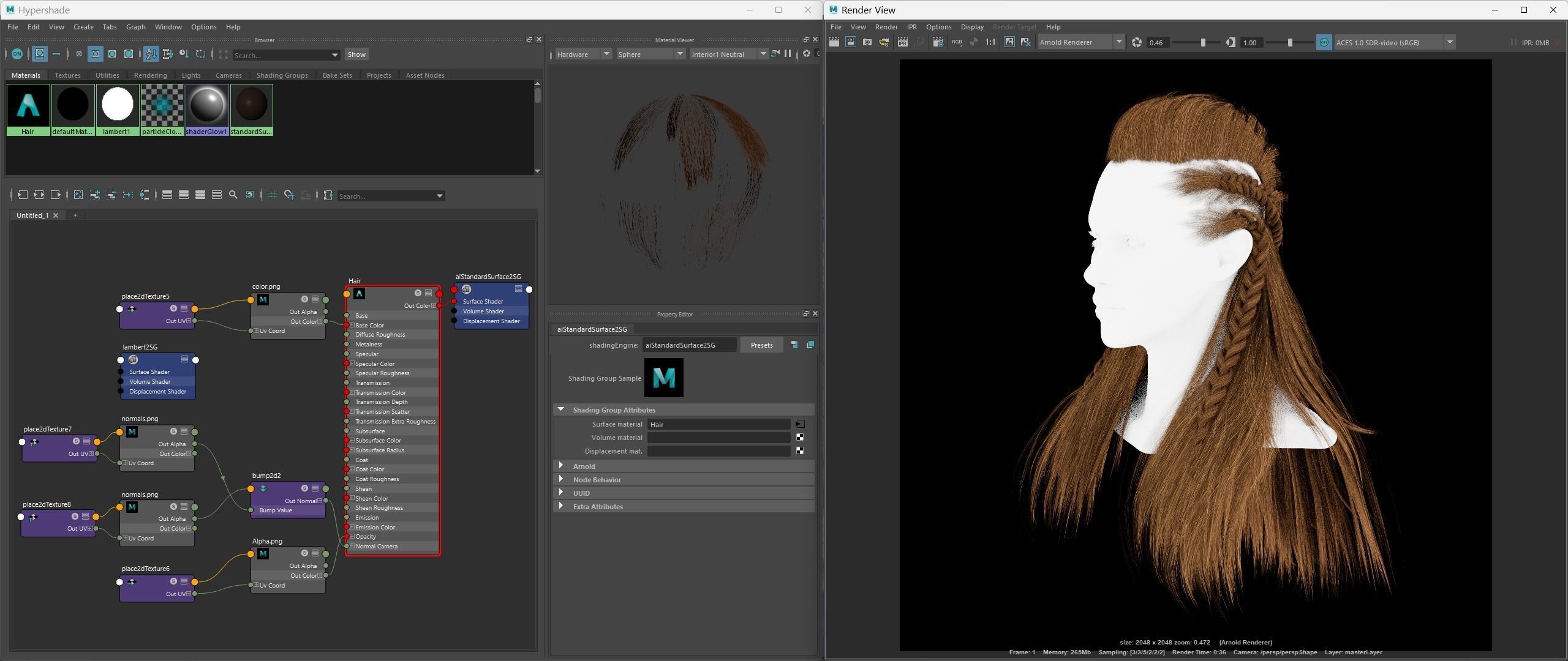 Realtime Haircard No49 Low-poly 3D model_4