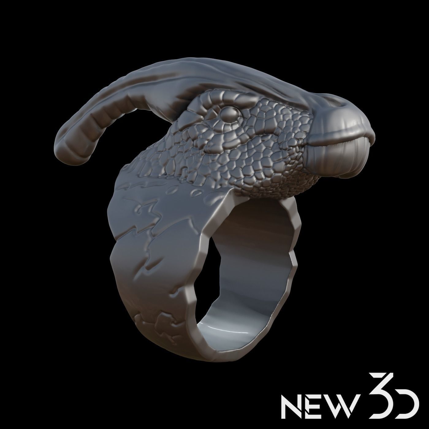 PARASAUROLOPHUS RING 3D print model_1