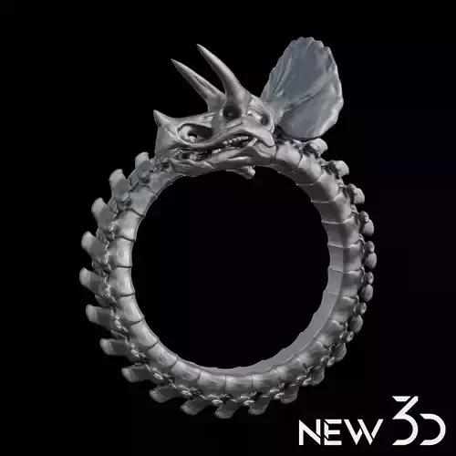 triceratops skull ring 3D print model