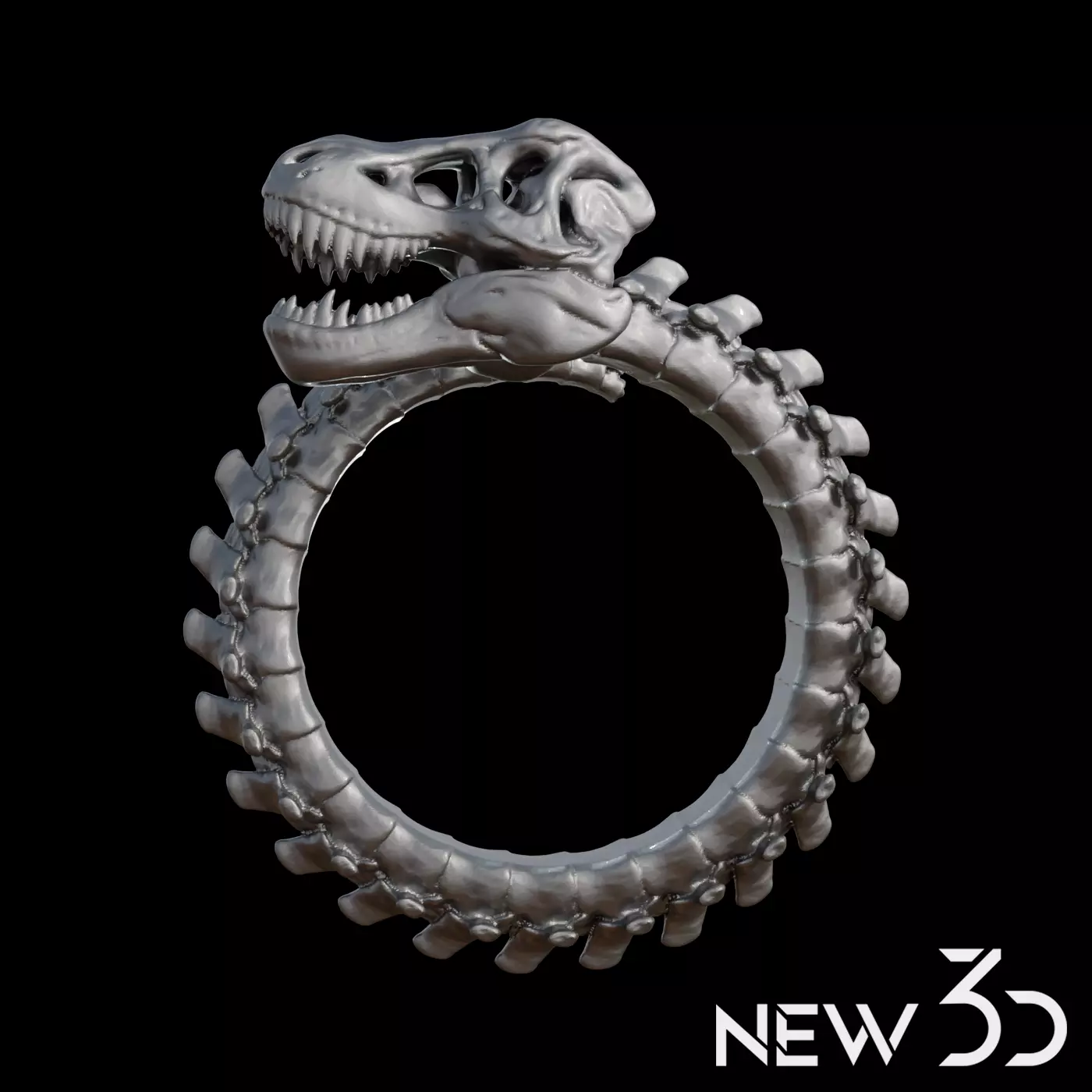 T Rex skull ring 3D print model