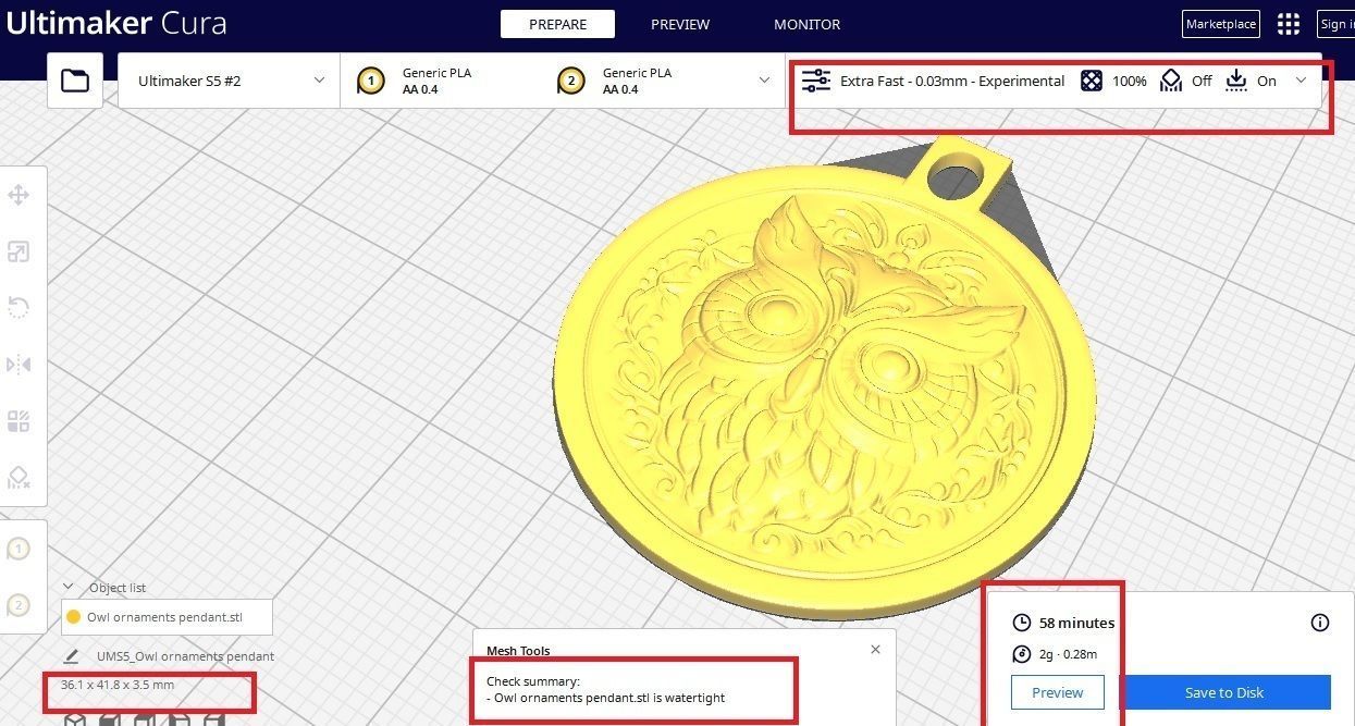 OWL ORNAMENTS PENDANT 3D print model_5