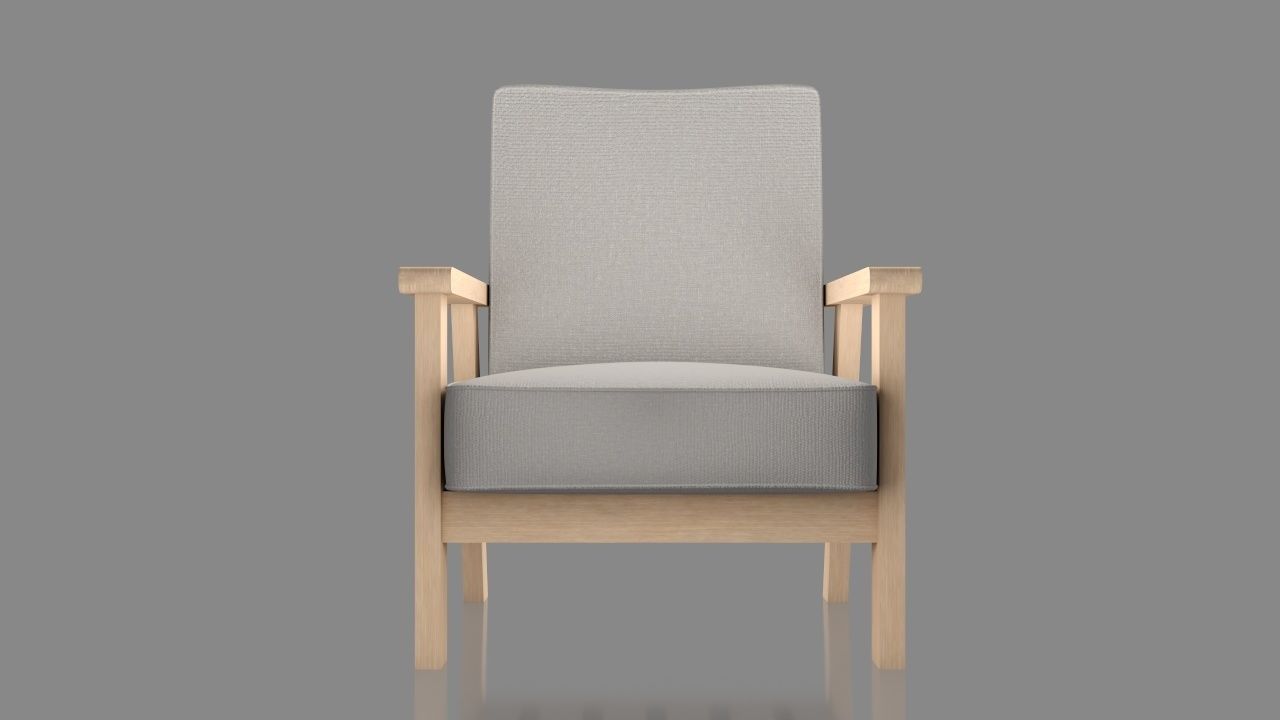 Arm chair Low-poly 3D model_4