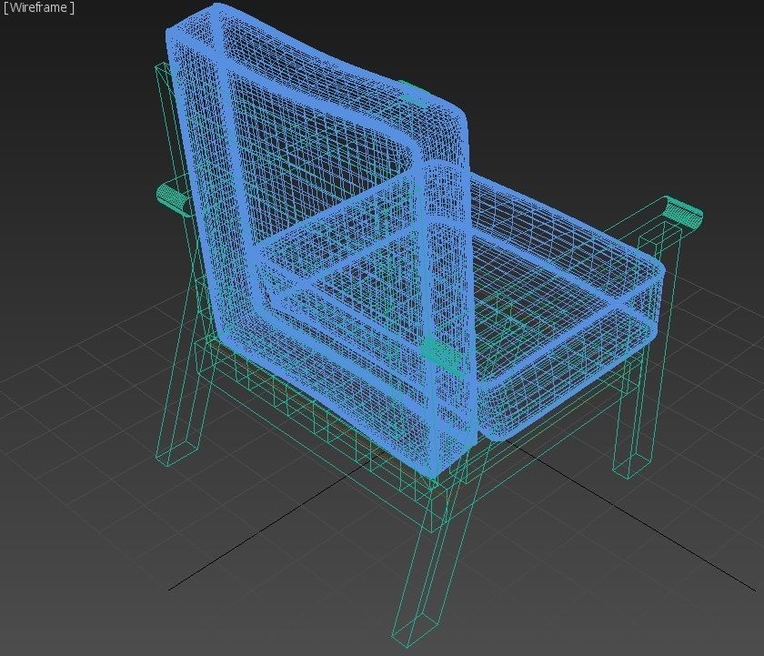 Arm chair Low-poly 3D model_14