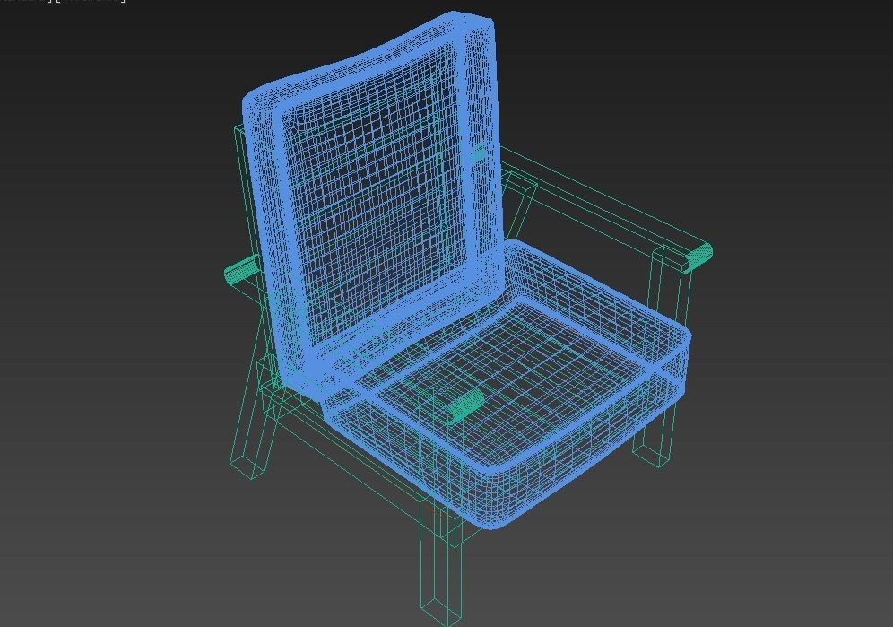 Arm chair Low-poly 3D model_11