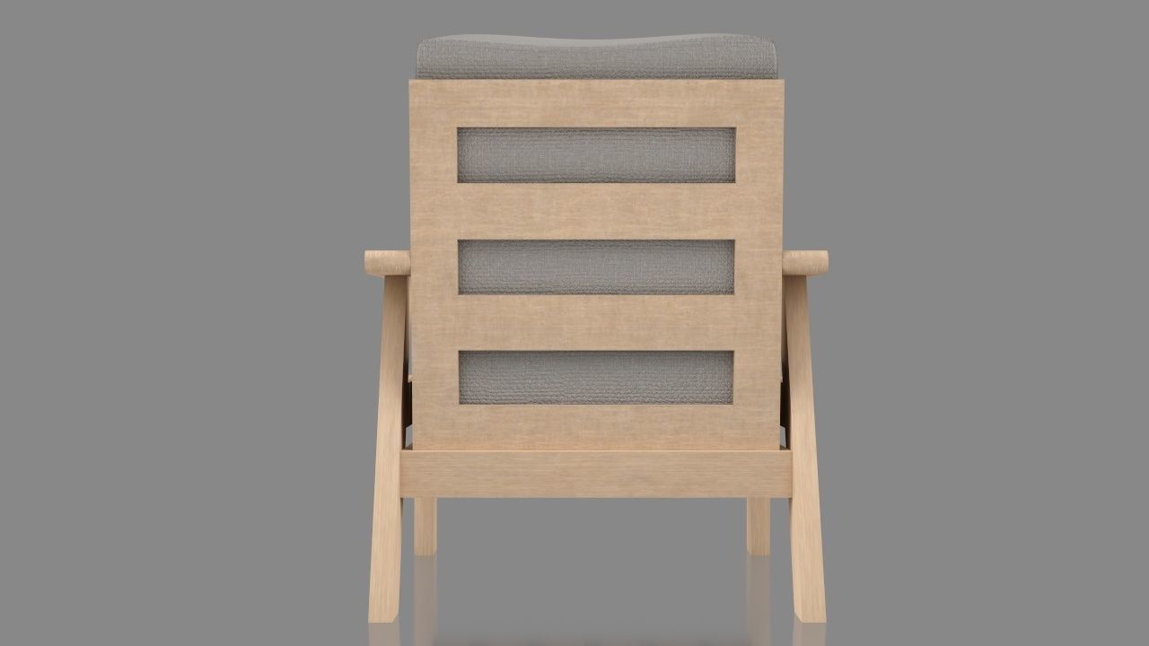 Arm chair Low-poly 3D model_6