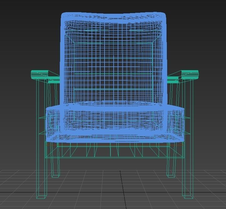Arm chair Low-poly 3D model_15