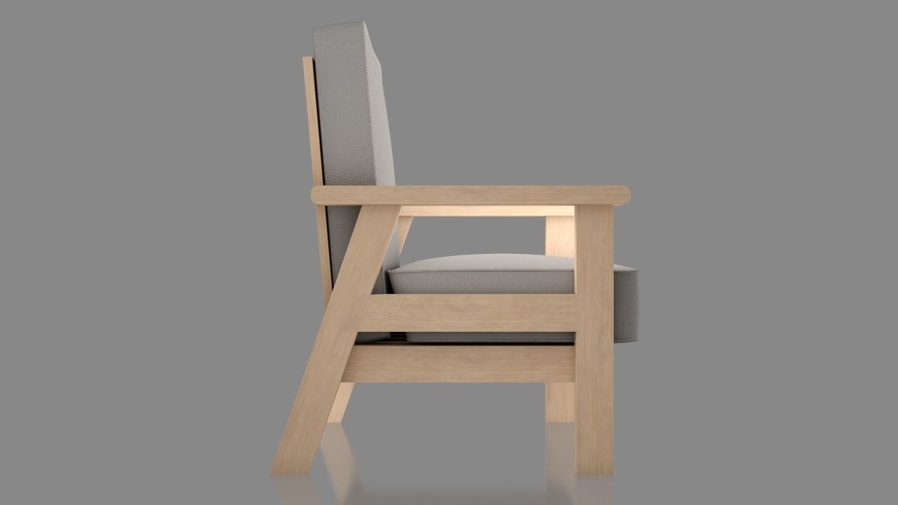 Arm chair Low-poly 3D model_5